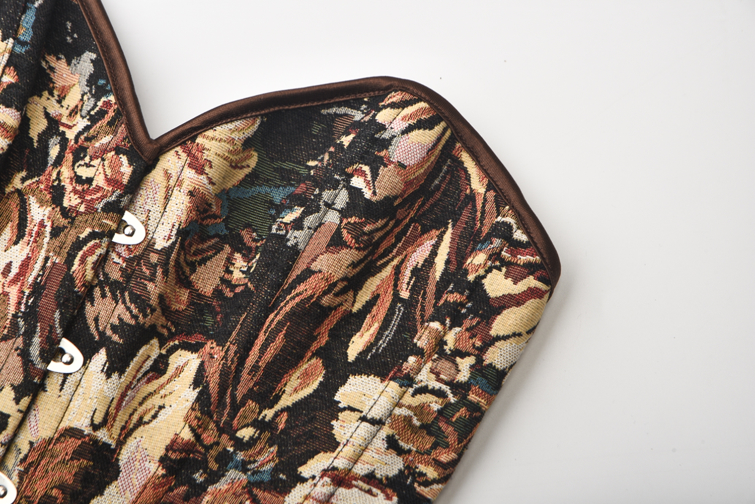 Vintage Floral Jacquard Overbust Corset Medieval Corset Top